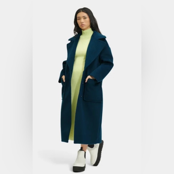 ❄️UGG❄️ Hattie Long Oversized Coat Dark Teal Size Small - Picture 2 of 10